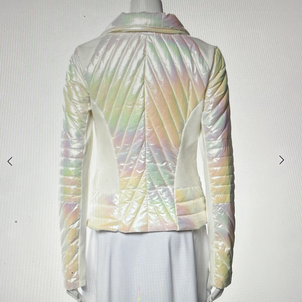 Blanc Noir Holographic Motor Panel Puffer Jacket -NWT - Picture 3 of 12